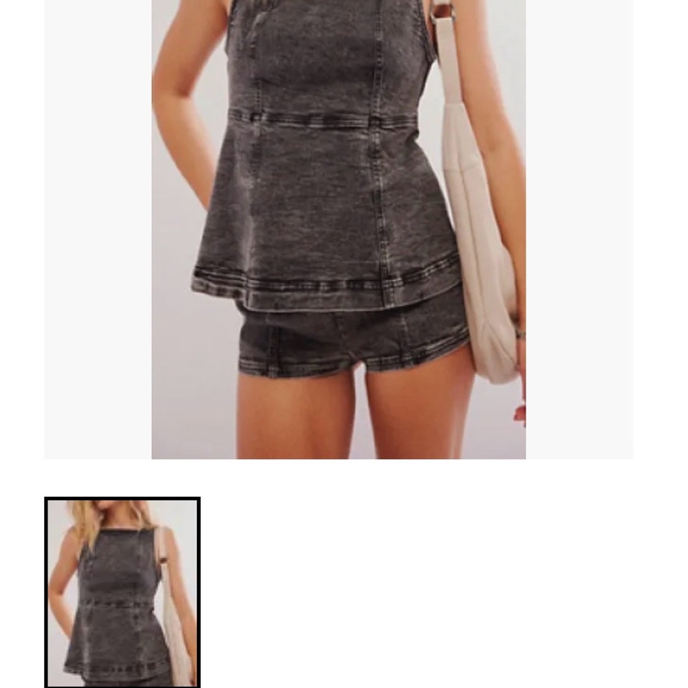Free People Palmetto Set Dusky Rinse Combo Denim M - Picture 5 of 7